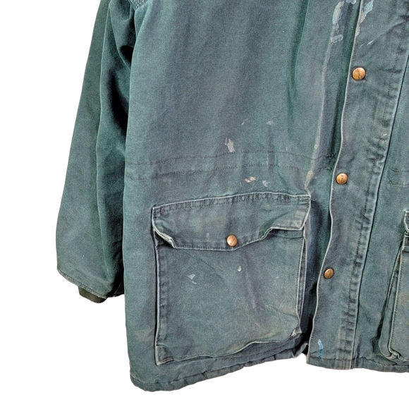 Carhartt C08HTG Vintage Union USA Santa Fe Ranch Corduroy Collar Green Coat L - Picture 6 of 16